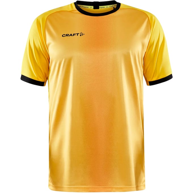 Craft Progress 2.0 Shirt Korte Mouw Heren - Geel / Zwart | Maat: M