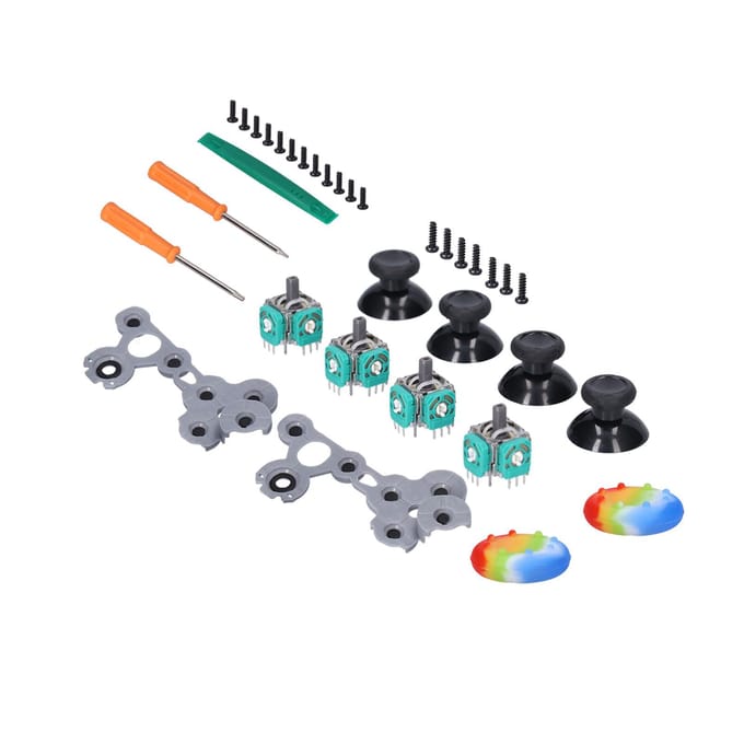 QM21070941 Joystick Vervangingskit Siliconen 3D Analoge Gamepad Duimstick Reparatiekit voor Xbox One gray