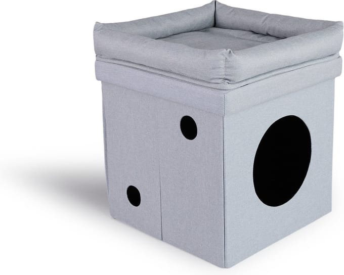 Lifa Living kattenhuis - Ligkussen - Grijs - 38*38*44cm L*B*H - MDF/Polyester