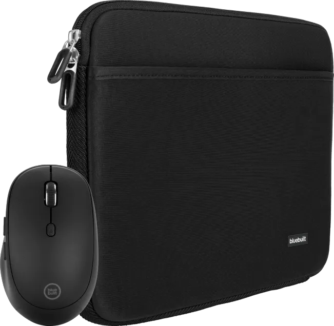 BlueBuilt Laptophoes 32 cm 14 inch Zwart + Tradendum Muis