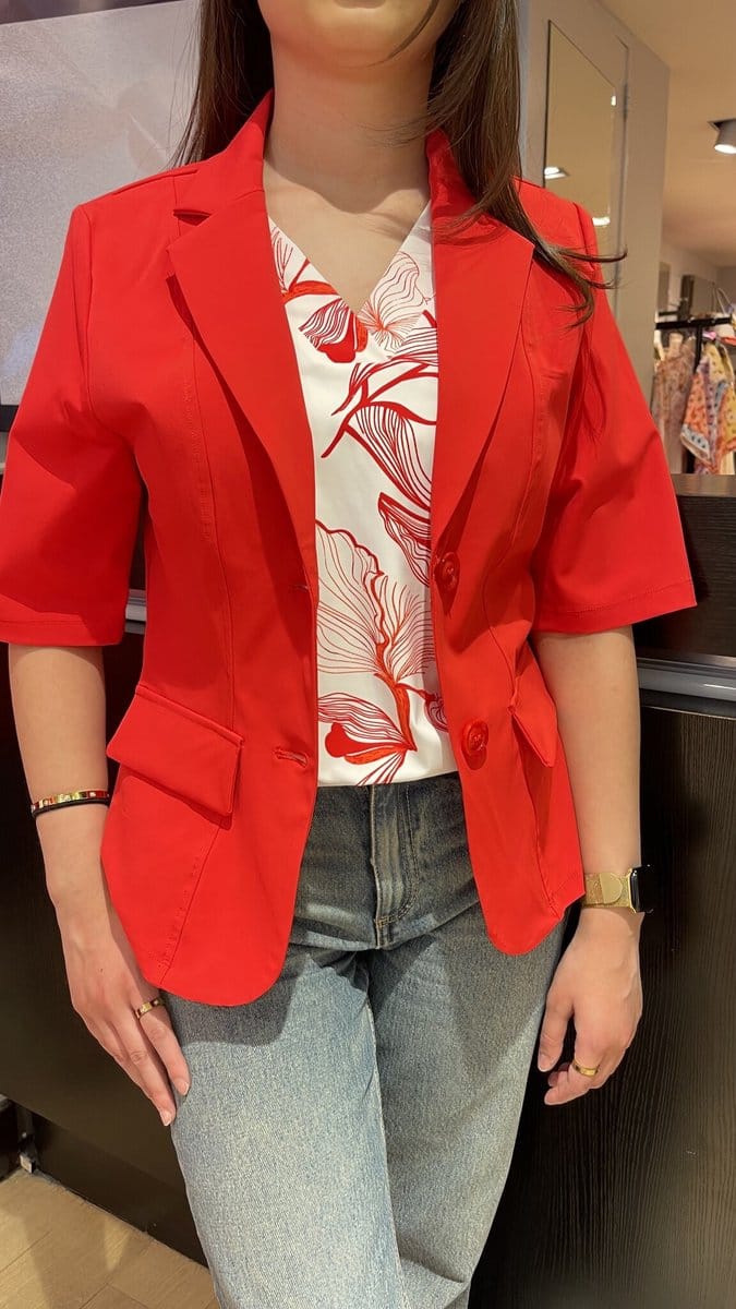 MI PIACE - Travel Blazer Korte Mouwen Uni 2622 Red - Maat : M