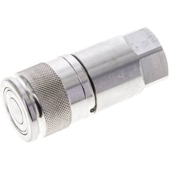 RVS DN 10 Vlakdichtende Koppeling Snelkoppeling G 3/8 inch Binnendraad ISO 16028 D 19.7mm