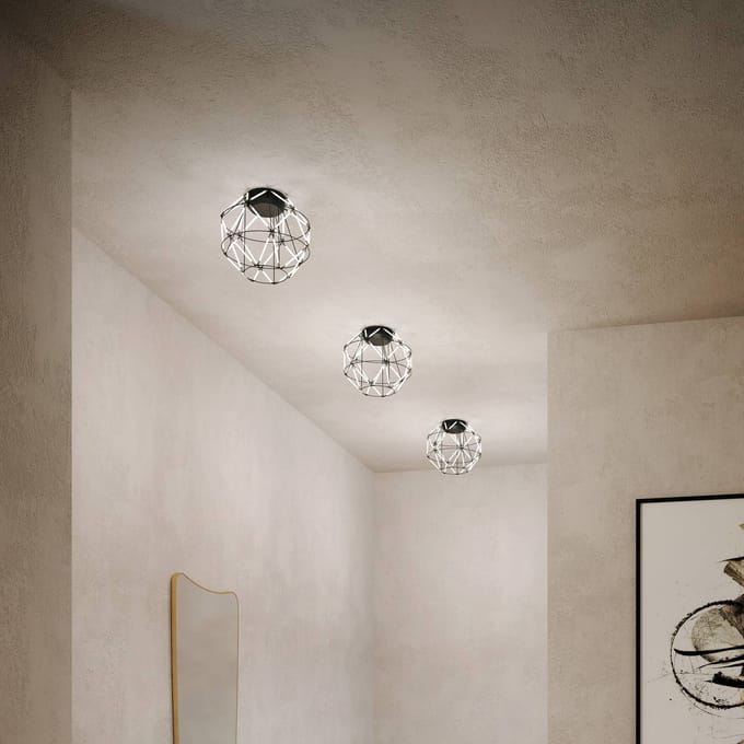 URBAN by Sforzin Euclide plafondlamp, zwart, metaal, 35 cm breed