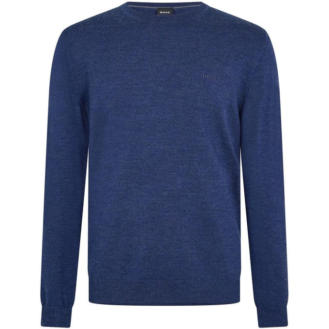 Boss Heren Crew Neck Regular Sweatshirt met lange mouwen (Medium Blauw)