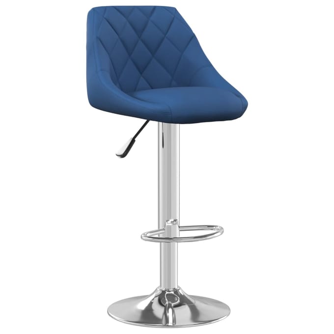 vidaXL - Barkrukken - 2 - st - fluweel - blauw
