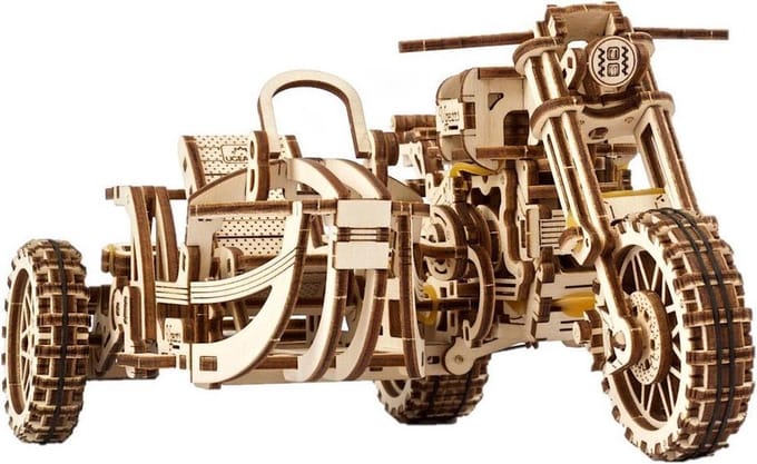UGEARS Houten 3D Model - Motorfiets Scrambler UGR-10