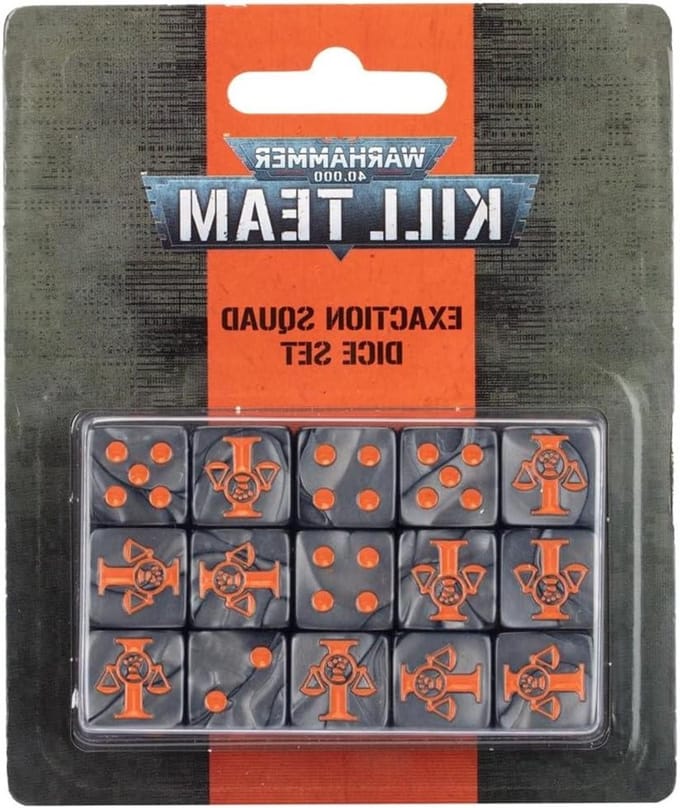 Dobbelstenen Set - Spel dobbelstenen - Tafelspel - Adeptus Arbites Symbool - 16 mm - Zwart
