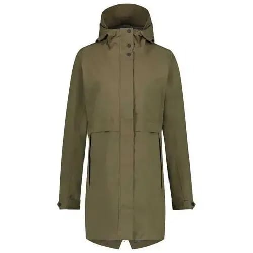 agu Parka Regenjas Dames Waterdicht - Army Green - Waterkolom 5.000 mm - PFAS-vrije DWR-coating - Capuchon met vizier