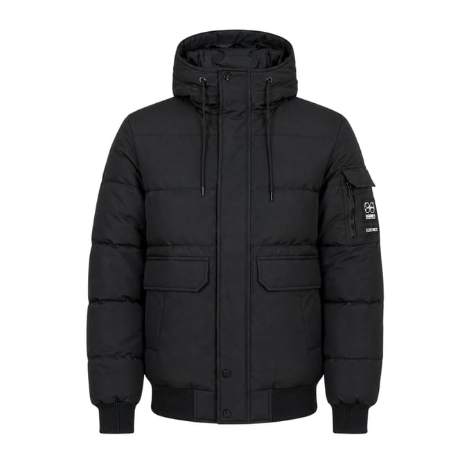 Crosshatch Milwaka polyester herenjas met lange mouwen en capuchon (Zwart)