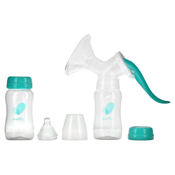 Evenflo Voeding, Deluxe Geavanceerde Handmatige Borstkolf, 10-delige Set blue