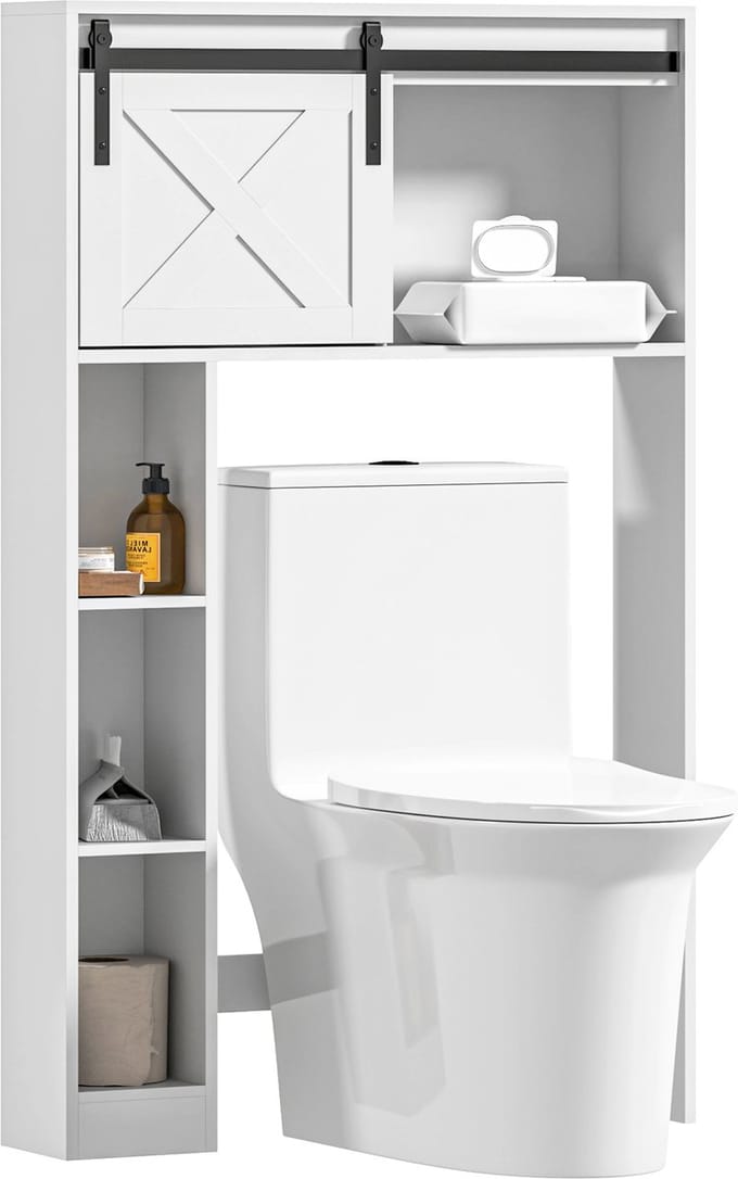 HOMCOM-WC-kast-MDF-80x17x128cm-Wit