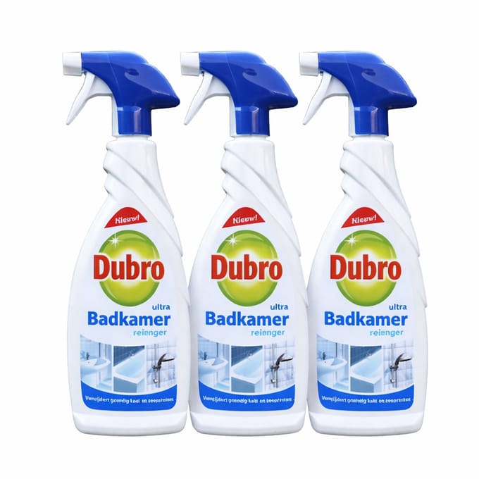 Dubro badkamer reiniger - 30% effectiever tegen kalk - badkamerreiniger - 3 x 650 ml