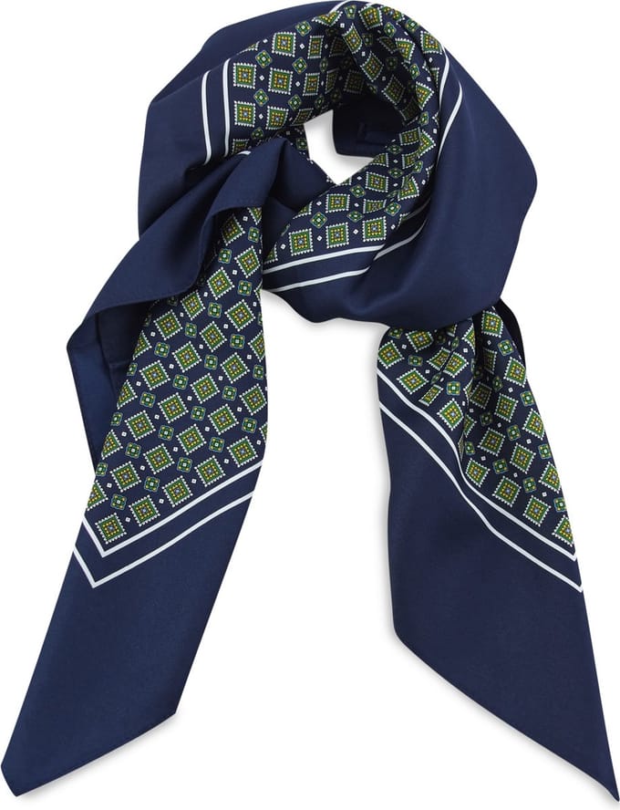 JB Collection - Sjaals - sjaal klassiek vierkant - blauw / groen / geel / wit