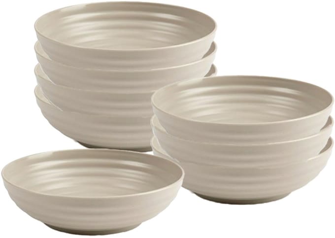 Plasticforte Soepkommen - 8x - D19 x H5.5 cm - taupe - kunststof - onbreekbaar - servies