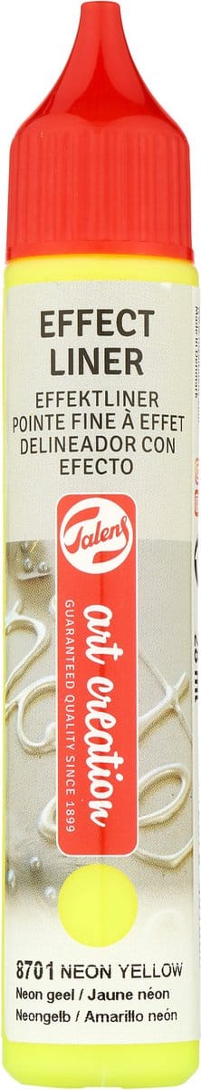 Talens Effect Liner 3D Verfstift Neon Geel 28 ml voor Creatief Decoreren.
