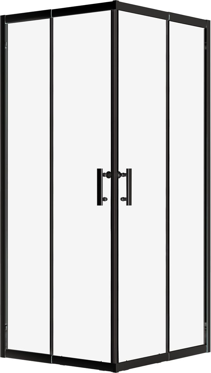 Bad Land HELA douchecabine vierkant zwart 80 x 80 x 190 cm helder glas