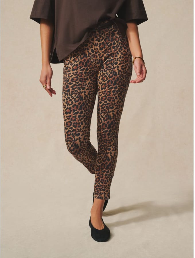 Next - Dames - Cropped jersey denim legging - Bruin