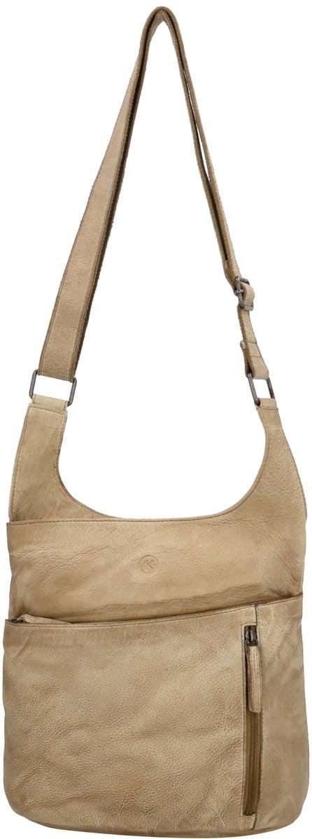 Hide & Stitches Paint Rock Schoudertas - Crossbody - Leer - Leren Dames Tas - Zand