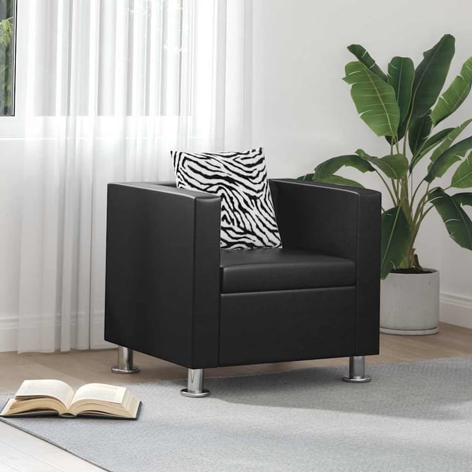 vidaXL - Fauteuil - kunstleer - zwart