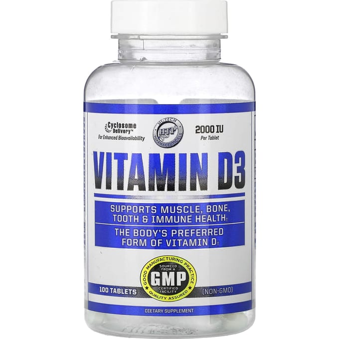 Hi Tech Pharmaceuticals, Vitamine D3, 2 000 UI, 100 comprimés