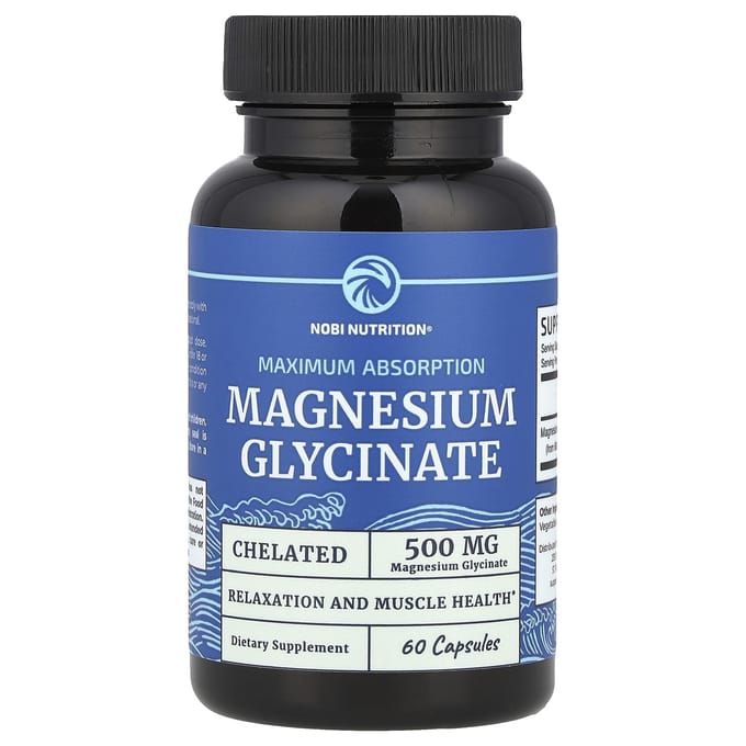 Nobi Nutrition, Magnesiumglycinaat, 60 capsules (250 mg per capsule)