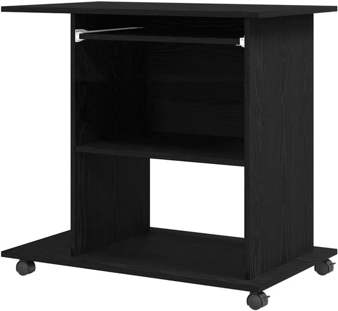 Computertafel - Bureautafel - Thuiswerken - Met opbergruimte - 80 x 50 x 75 cm - Eiken zwart