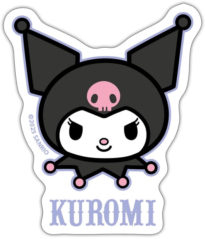 Kuromi Portret Met Tekst Sticker Maat S (max. 10 x 10cm)