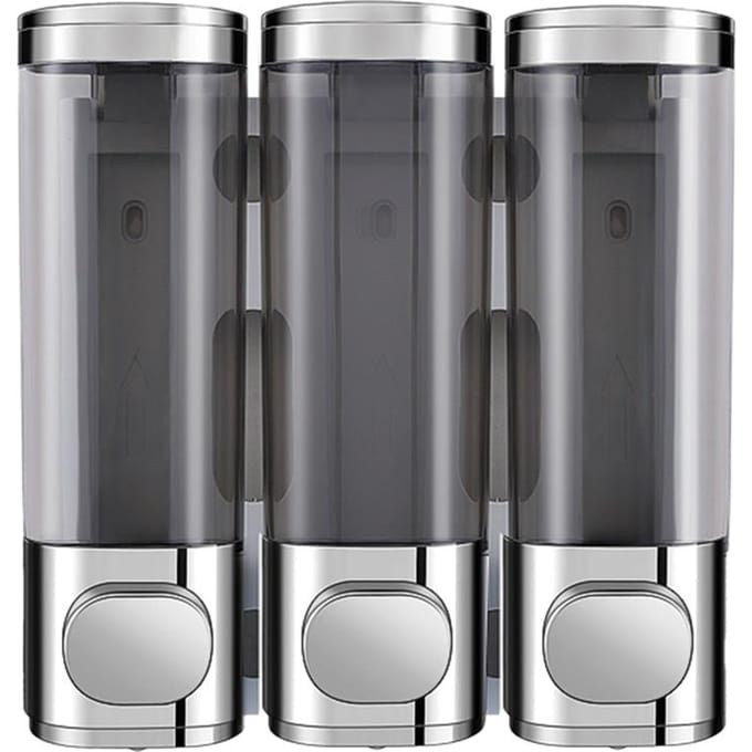 Distributeur de shampoing de douche à 3 chambres, mural, 3x300ml, pompe de douche sans perçage, distributeur de savon pour gray
