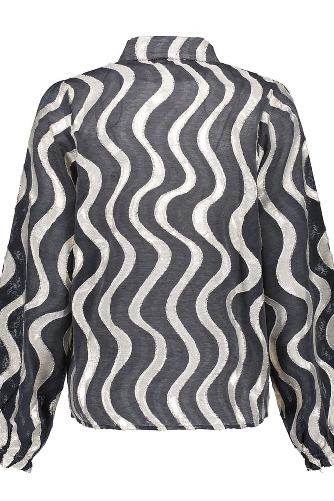 Geisha Blouse Black/gold Größe: S | Longsleeves Outlet | Damen | Schwarz