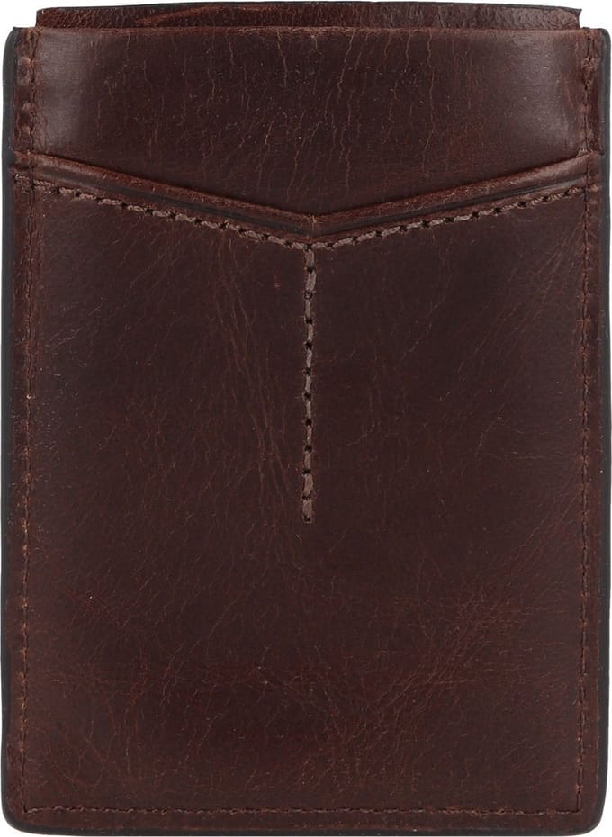 Fossil Derrick creditcard etui RFID leer 7 cm - 1 Sleuven - braun
