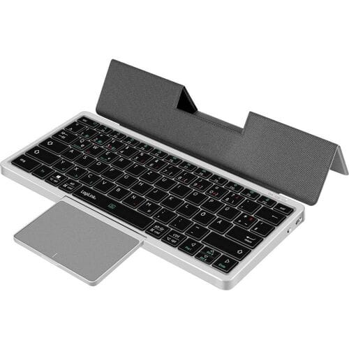 LogiLink ID0214 Set met toetsenbord en muis Bluetooth QWERTZ, Duits Space grijs Easy Switch 3 apparaten