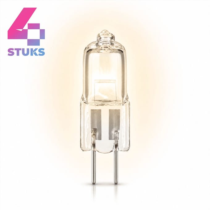 4x Mini Halogeenlamp G4 - 10W - Warm Wit Licht (2700K) - 130 lm - 2 jaar - Dimbaar