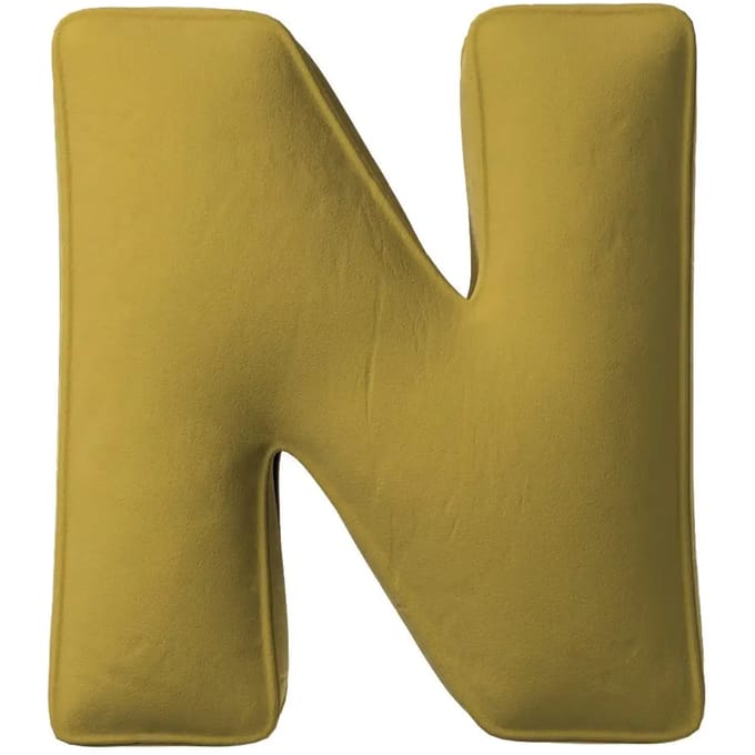 Kussen letter n Yellow Tipi Posh Velvet