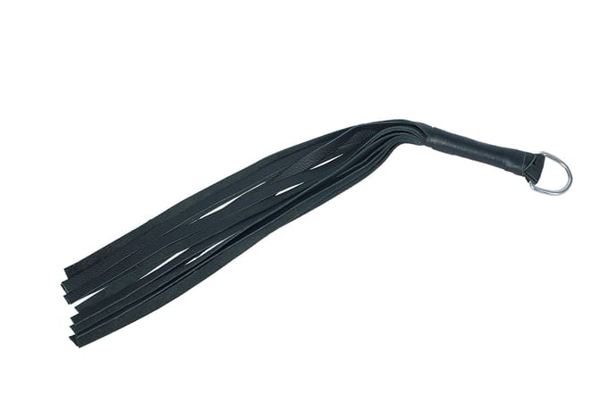 Zwart lederen compacte zweep