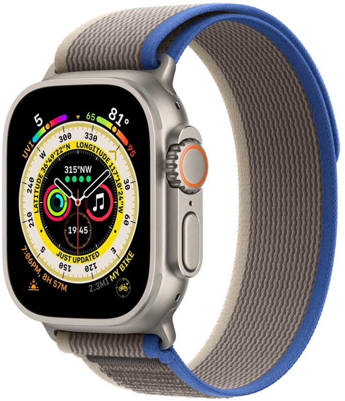 Apple Watch Ultra Trail bandje - 49mm - Blauw/Grijs- Medium/Large