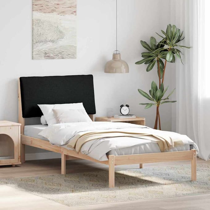 vidaXL - Bedframe - Bruin - en - zwart - 100 - x - 200 - cm - Massief - grenenhout
