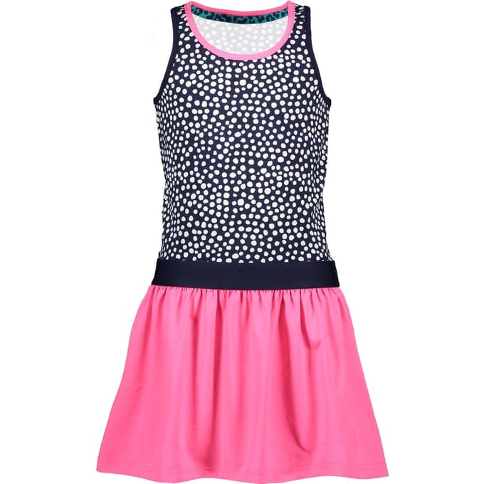 B-nosy - Maat 110 - Meisjes Jurk - dots space blue