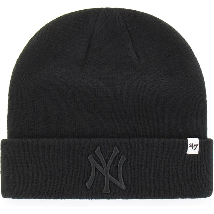 47 Mlb New York Yankees Raised Cuff Knit Muts Zwart Man,Vrouw