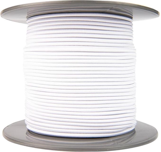 Afdekzeilwinkel - Elastisch koord 4mm wit op rol - 100 meter