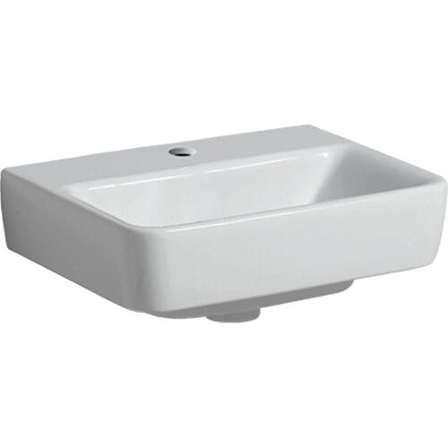 Geberit Renova Plan hand-rinse basin 45 cm with tap hole in the middle, without overflow 501.625.00.1