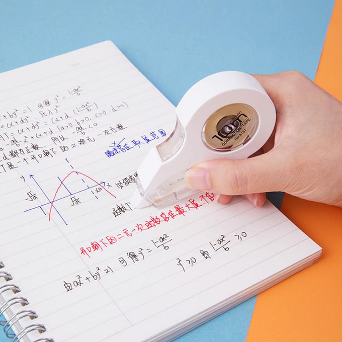 Schrijfcorrectietape Grote Capaciteit Mini Beige Correctietape Inktcorrectietape voor Studenten white