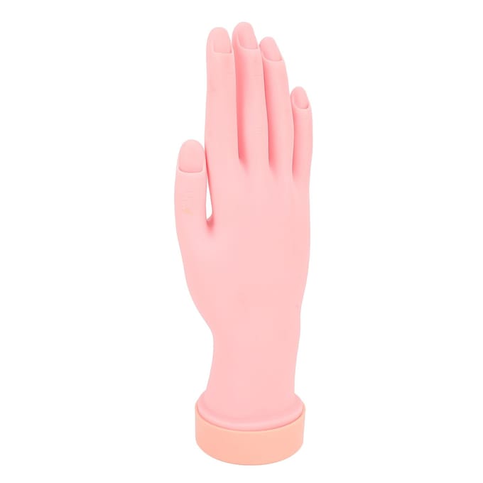 Manicure Oefenhand Model Ingebouwde Nagelgroeven Buigbare Nageltips Art Trainer Hand voor Requisieten pink