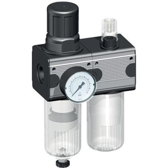 FRL 2-Delig G1/2'' 5800l/min 0.2-6.0bar/3-87psi Semi-Automatisch Polycarbonaat Multifix 2