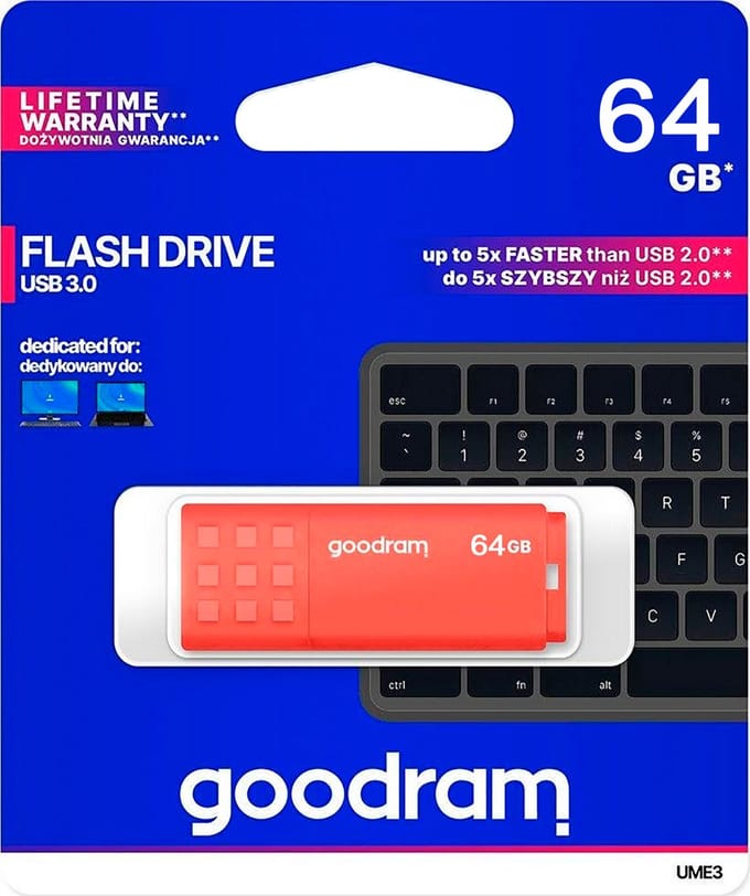 GOODRAM Pendrive GoodRam UME3 UME3-0160K0R11 (16GB USB 3.0) - 64GB - USB-stick