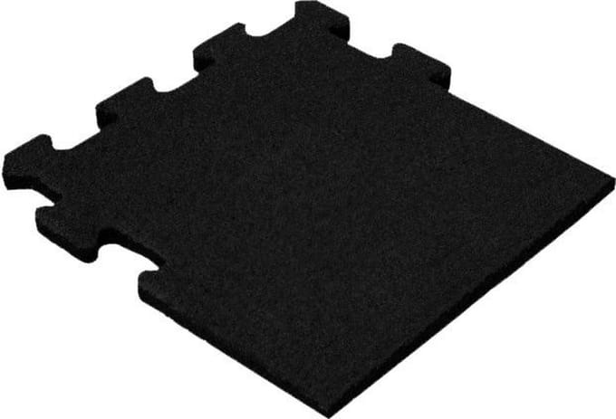 Rubber puzzel tegel 15 mm - 50 x 50 cm - Zwart - Zijstuk