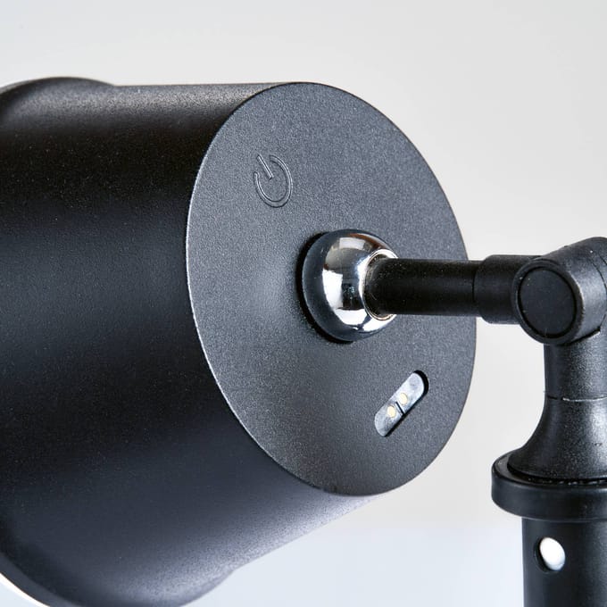 FH Lighting LED accu-tafellamp Voet, dimbaar zandzwart
