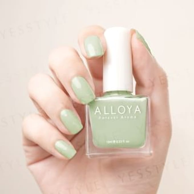 ALLOYA - Water-Based Natural Nail Polish Environmental Friendly 181 Christine Bean Greens 10ml