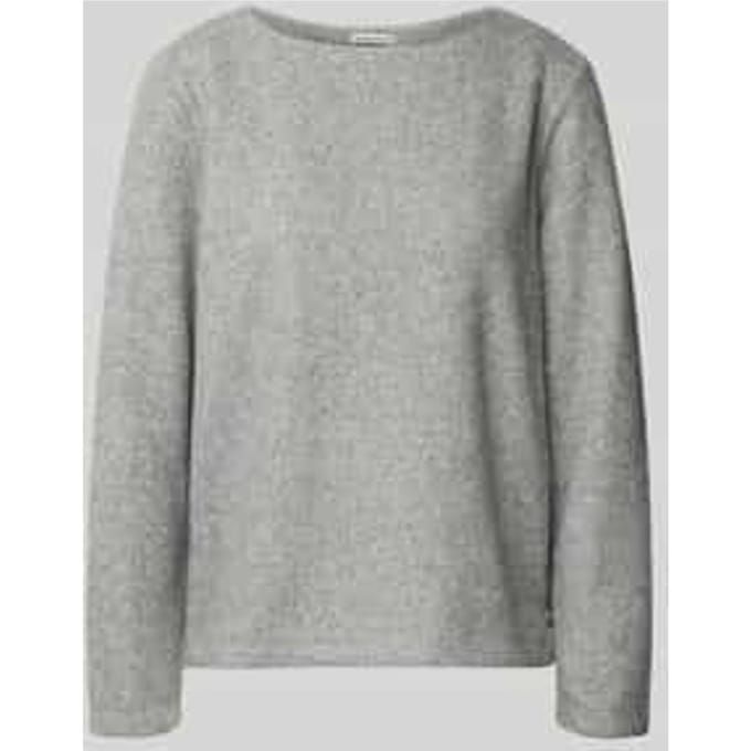 Tom Tailor - Soft-touch sweatshirt met knoopdetails - Maat S - medium silver grey melange