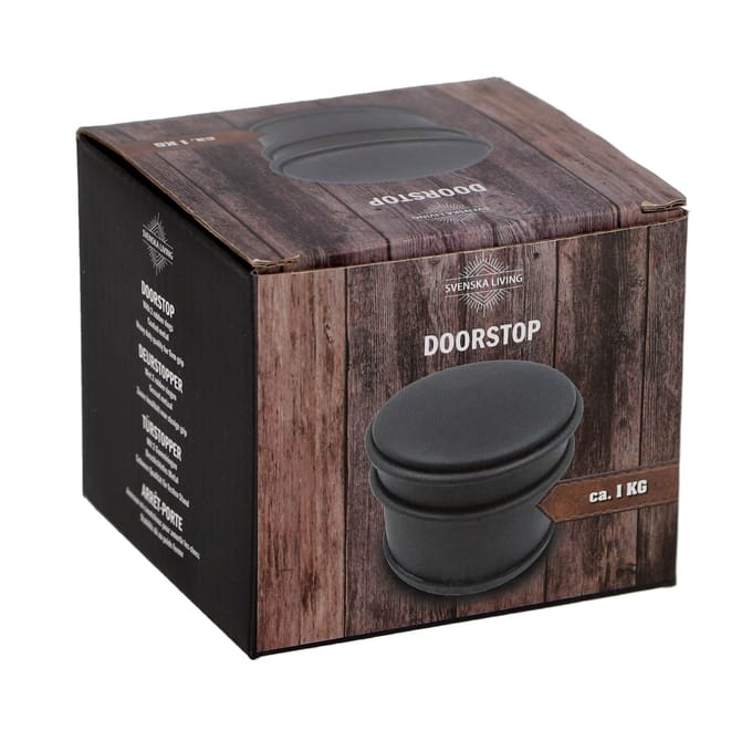Svenska Living Deurstopper - rond - mat zwart - 10 x 8 cm - 1 kg