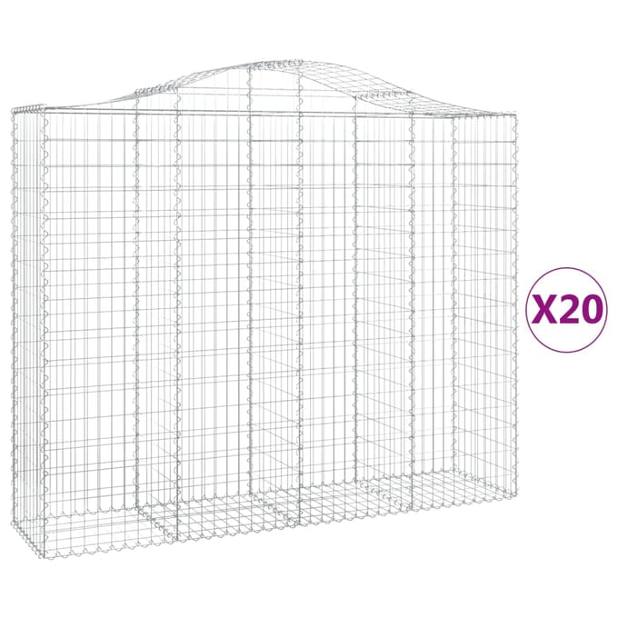 vidaXL - Schanskorven - 20 - st - gewelfd - 200x50x160/180 - cm - ijzer
